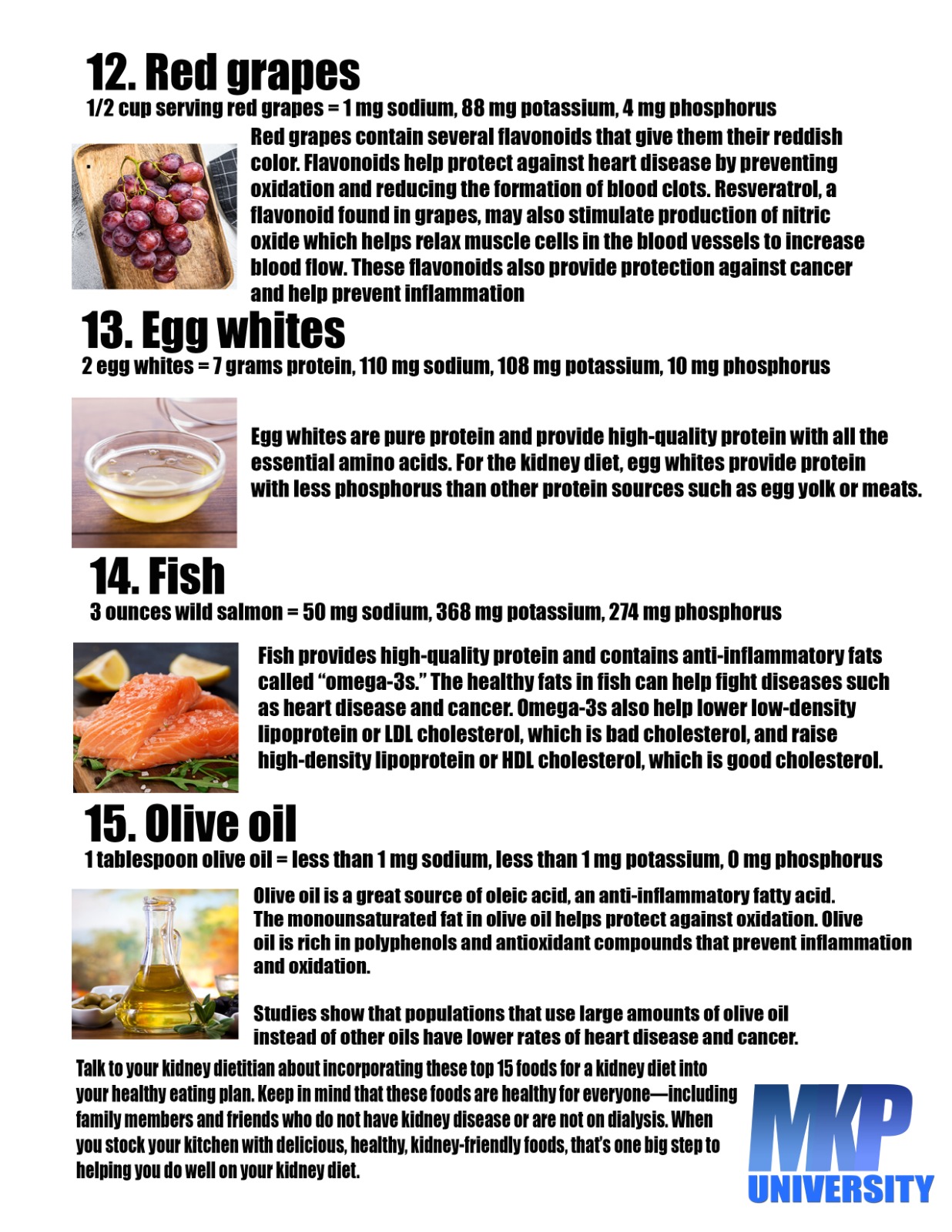 MKP's Top 15 Healthy Foods for People with Kidney Disease