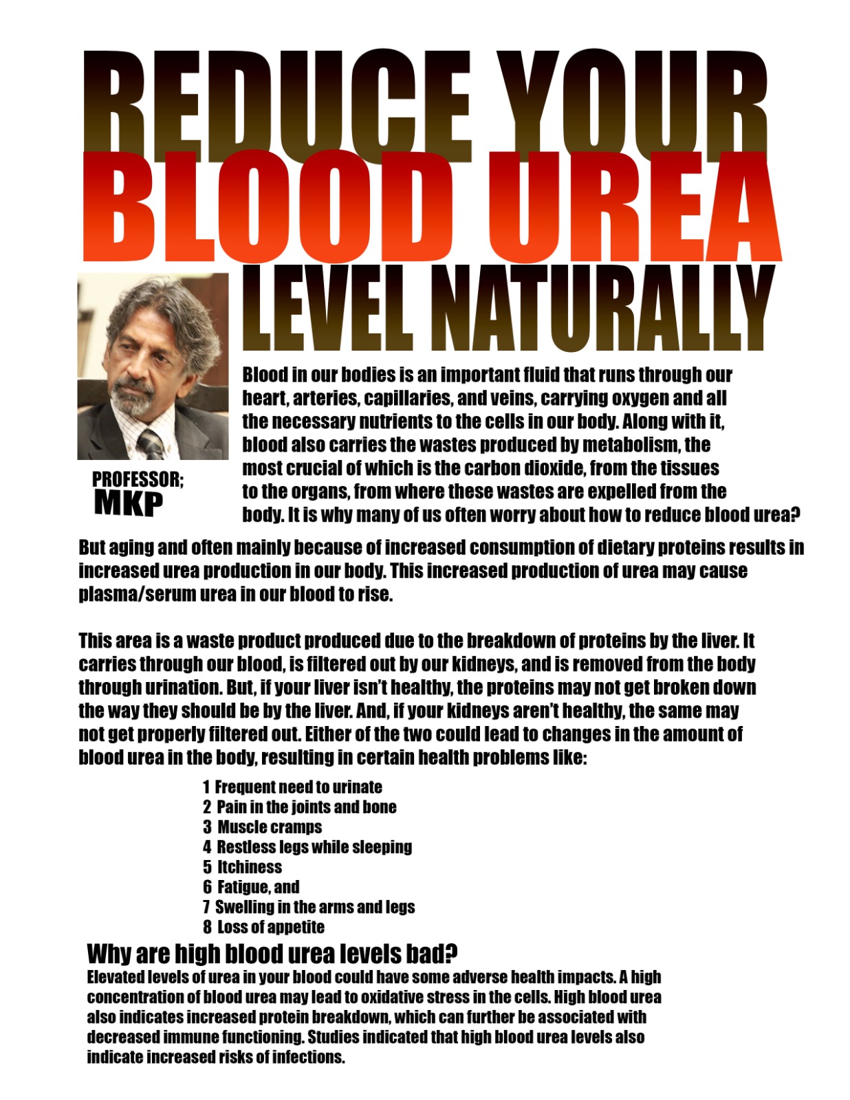 Reduce Blood Urea
