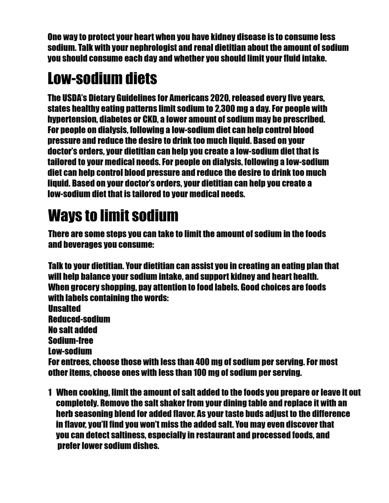 Sodium & Kidney Health